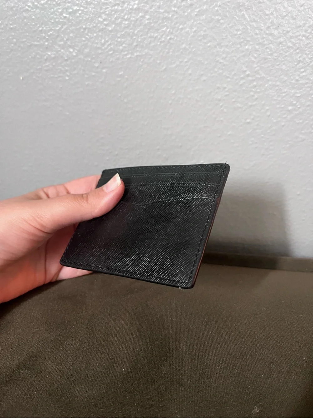 kate spade Black Slim Leather Card Holder with Gold Logo